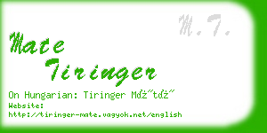 mate tiringer business card